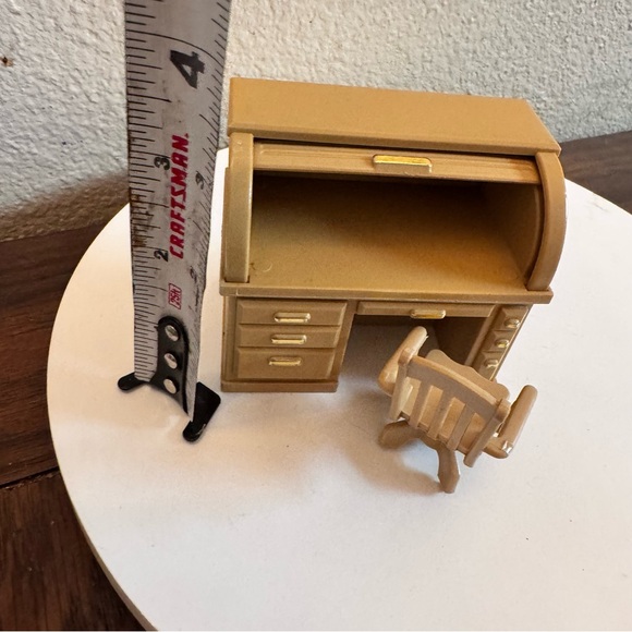 Vintage Fisher Price Dollhouse Roll Top Desk Chair Hong Kong Plastic - Picture 5 of 6